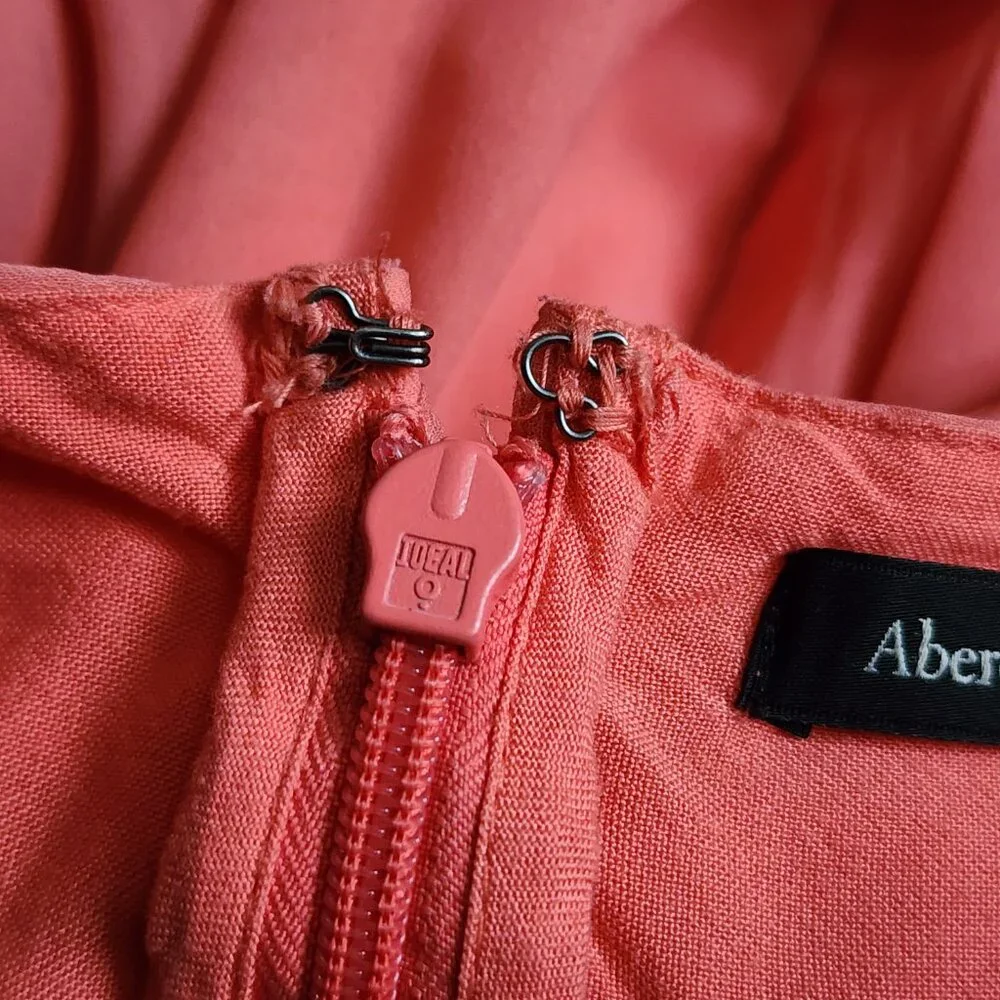 Abercrombie & Fitch Dress Womens Size XS Coral Flirty‎ Tiered Mini Coquette - Picture 6 of 7